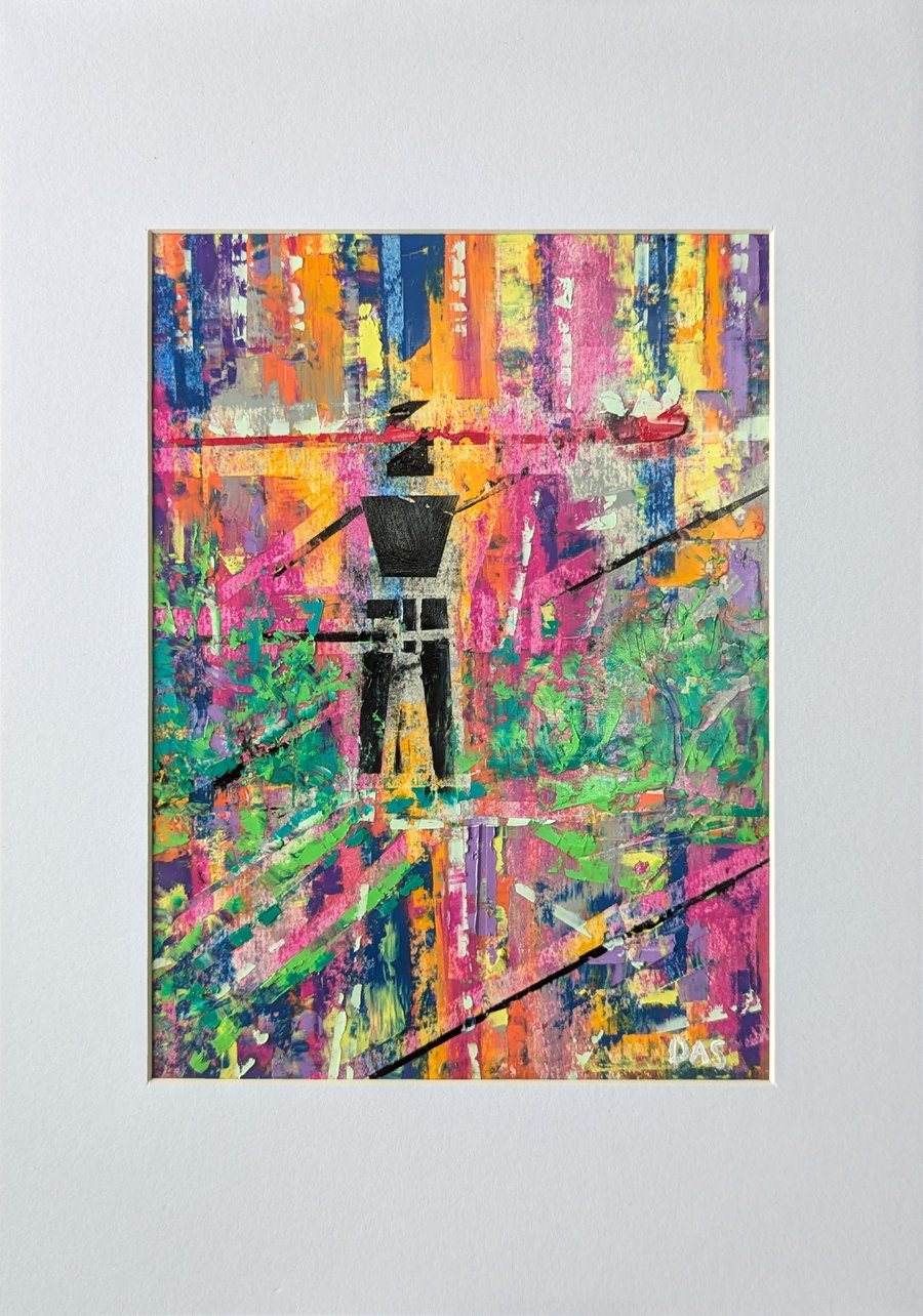 'Sniper Shot' Original Oil Pastel Painting