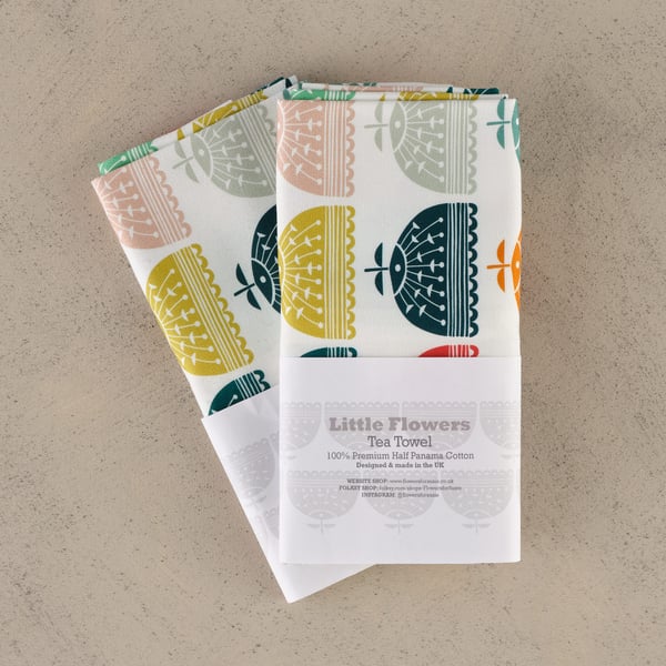 Flower Tea Towel - Twin Pack