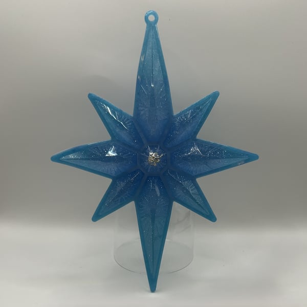 Spiritual Resin 8 Pointed Star Chakra Wall Art - Blue & Silver - Stellar Chakras