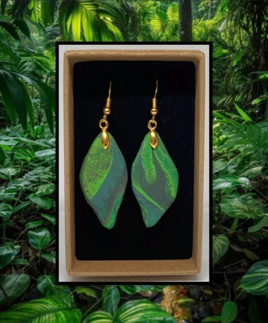 Jungle lightweight clay earrings