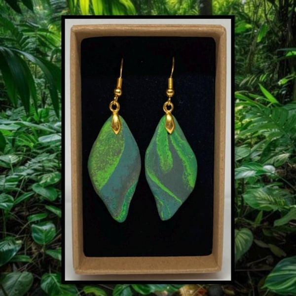 Jungle lightweight clay earrings