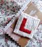 hand embroidered fabric brooch no 10 - Image 1