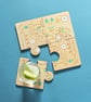Wooden Jigsaw Geometric Spring Folk Art Coasters - Set of 4 - Image 1