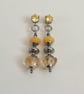 Yellow gemstone beaded earrings cubic zirconia,citrine & jade  - Image 8