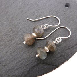 sterling silver earrings, labradorite gemstone jewellery