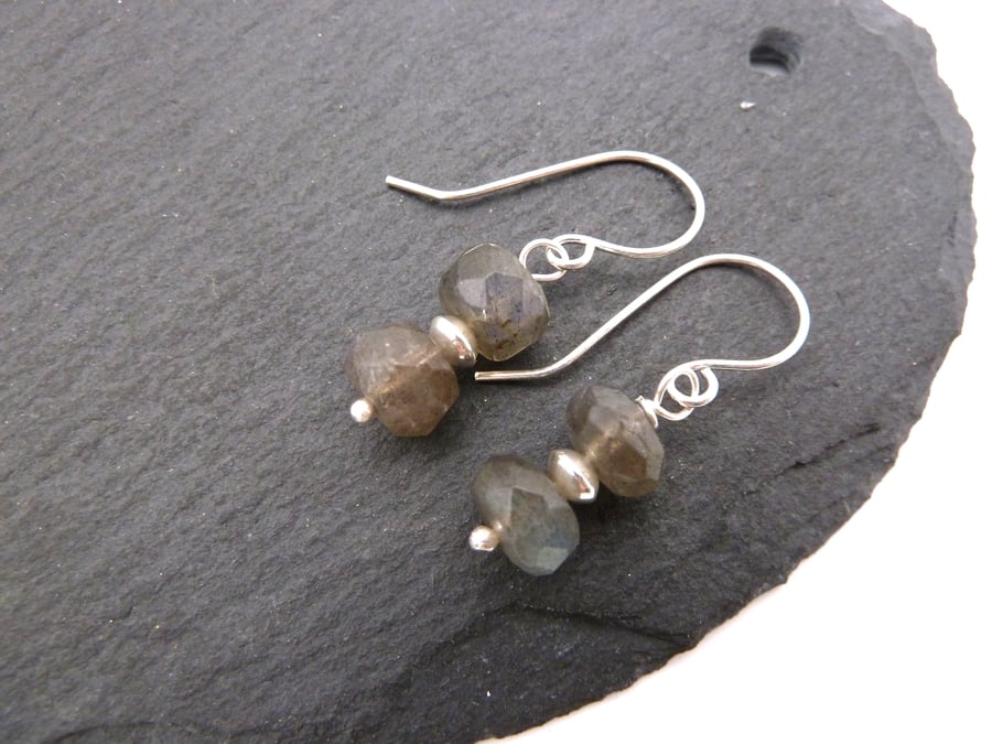 sterling silver earrings, labradorite gemstone jewellery