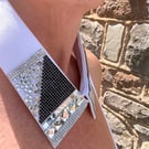 Luxe White & Black Detachable Statement Collar - Upcycled Crystal Neckcessory