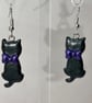 Black cat with purple bow - Image 2
