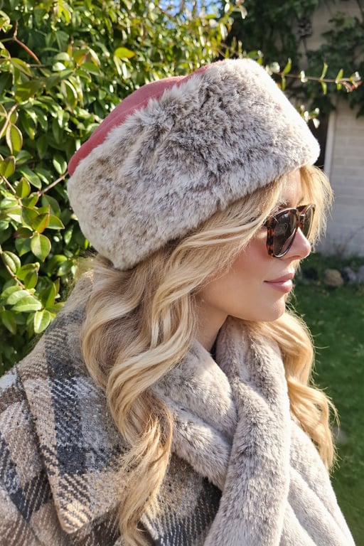 faux fur pill box hat
