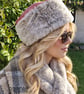 faux fur pill box hat