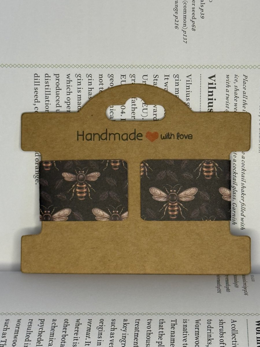 Bee Print Magnetic Bookmarks (Pair)