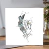 Floral Running Hare Greeting card 