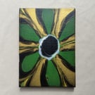 Acrylic Pour Art Canvas, Wall Art -Green, Black, Gold and White Colour Scheme