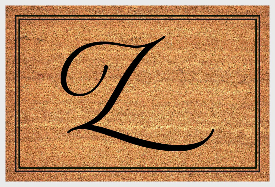 Z Letter Door Mat - Monogram Letter Z Welcome Mat - 3 Sizes