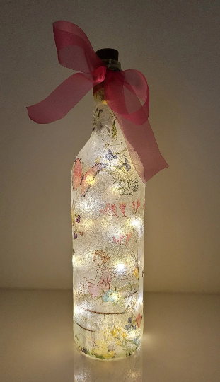 Decoupage Fairy Bottle Lamp