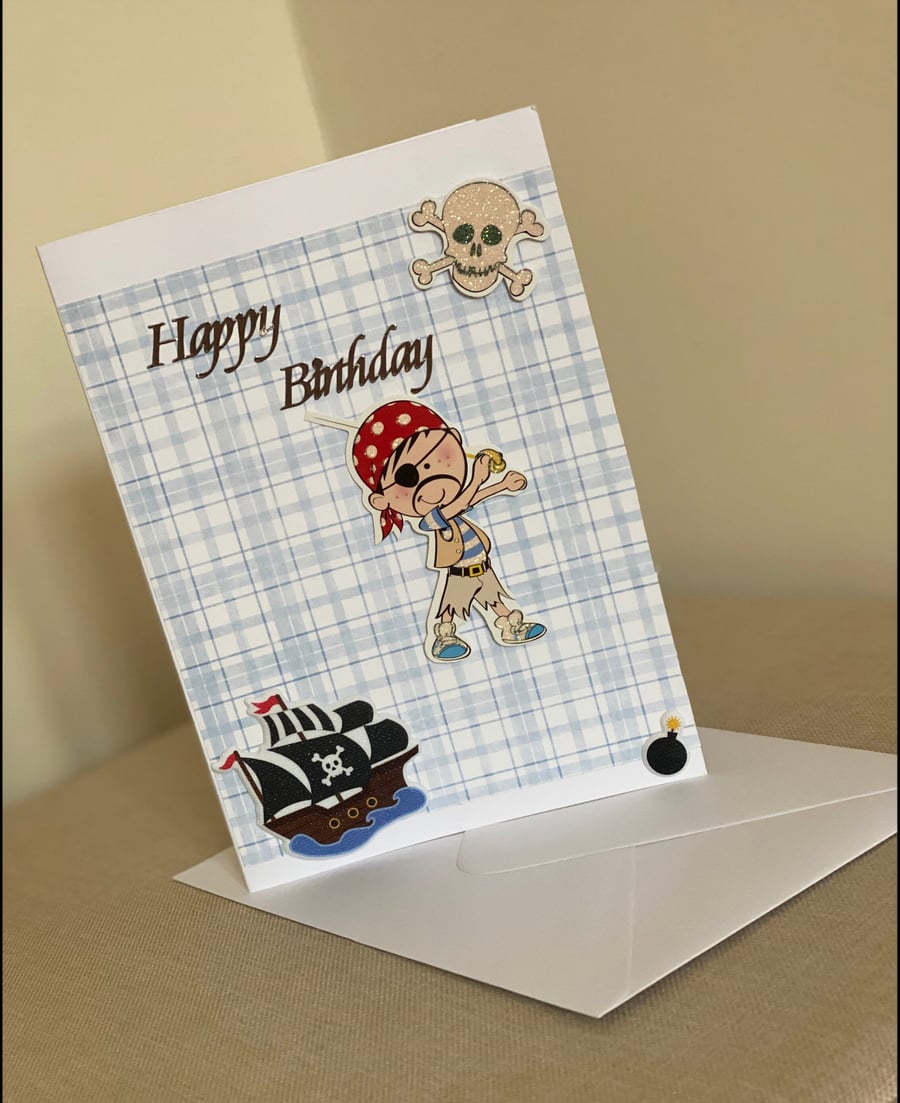 Handmade Pirate Birthday Card