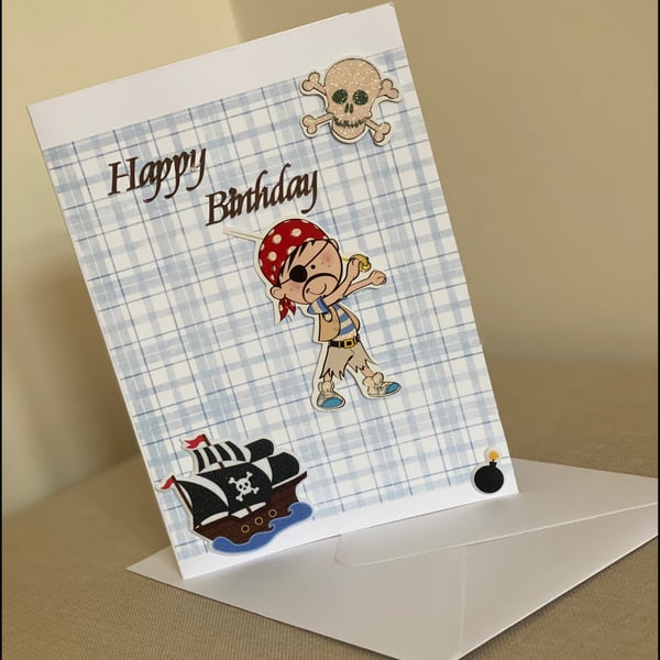 Handmade Pirate Birthday Card