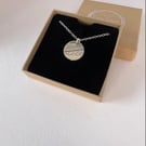 Silver fern leaf imprint pendant necklace