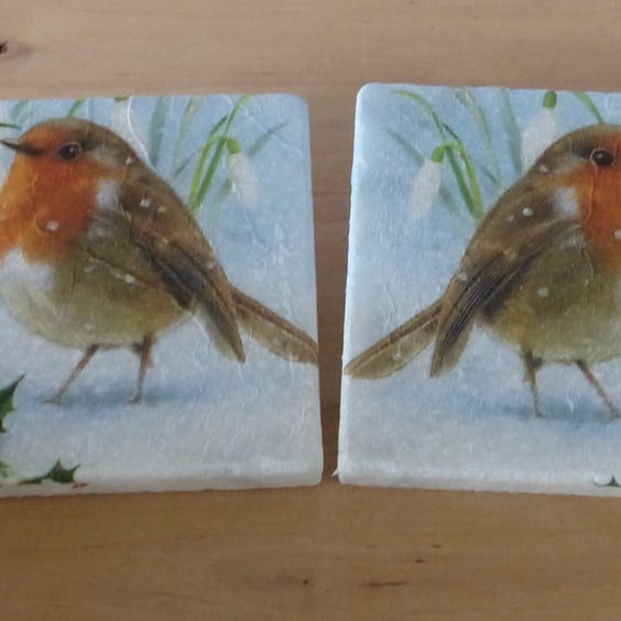Marble 'Robin' Coasters