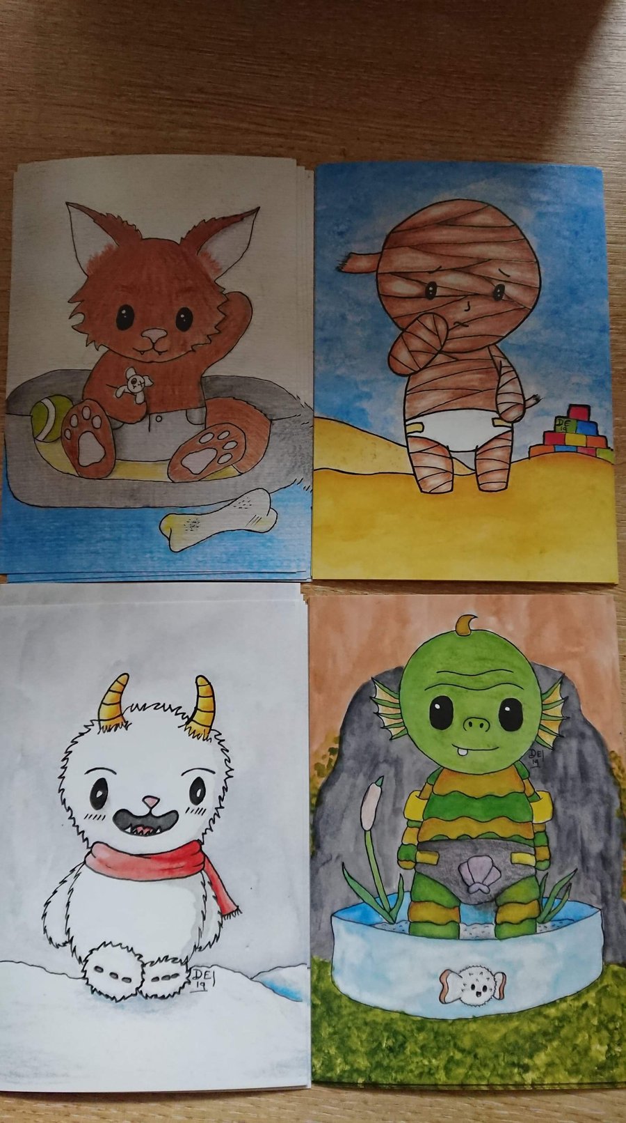 Baby Monster Art Prints Set