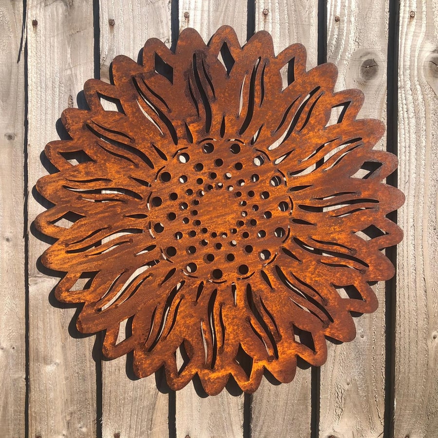 Garden sunflower rusty metal sunflower garden w Folksy