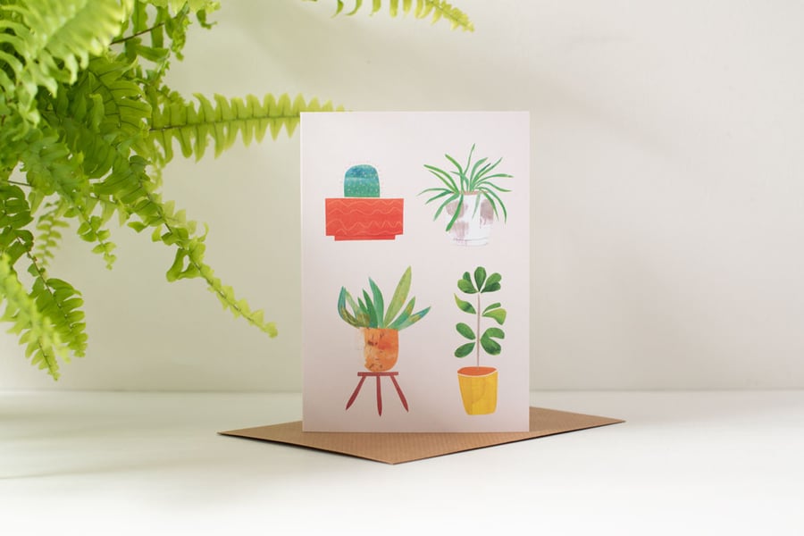 Houseplant Love! - Botanical Inspired Blank Greeting Card