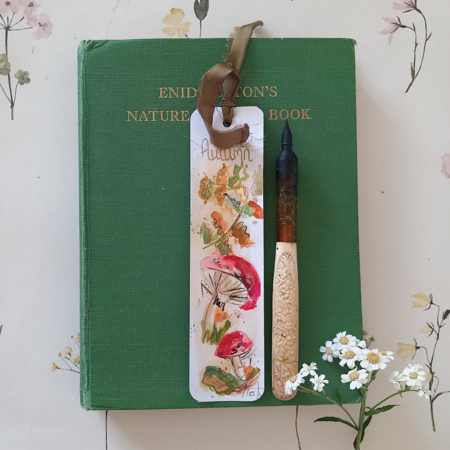 Hand painted book mark 'autumn' 