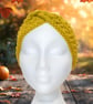 Crochet headband, ear warmer. Gold, mustard twist ear warmer. Gold headband. - Image 2