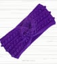 Crochet headband, ear warmer. Ladies purple twist ear warmer. Purple headband. - Image 7
