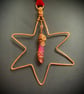 Celestial Copper Star with Pink Aurora Point, Handmade Christmas Decoration.   - Image 3