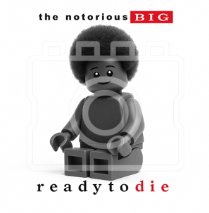 LEGO-Inspired The Notorious B.I.G. – Ready to Die 5x5" Mounted Print