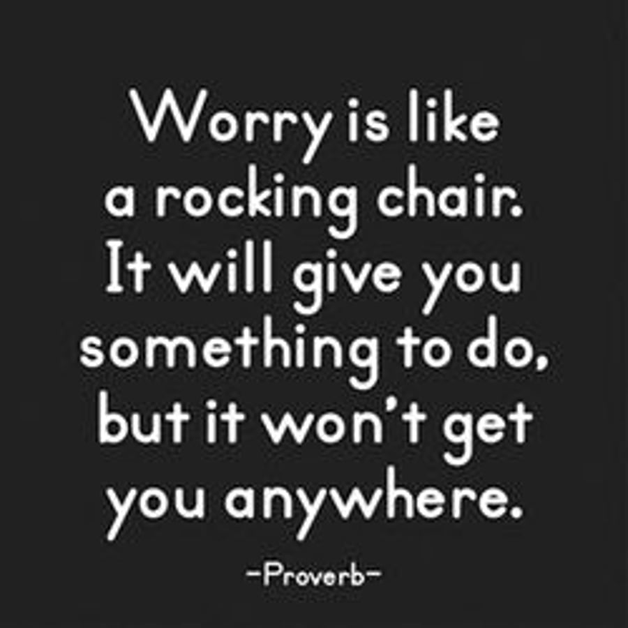 Worry Is Like A Rocking Horse motivational magnet