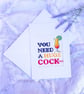 Cheeky Cocktail Birthday Card, Rude Hand Embroidered Greeting Card, Funny Card - Image 3