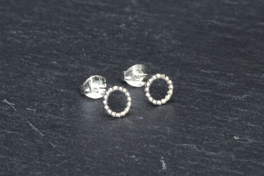Beaded circle studs