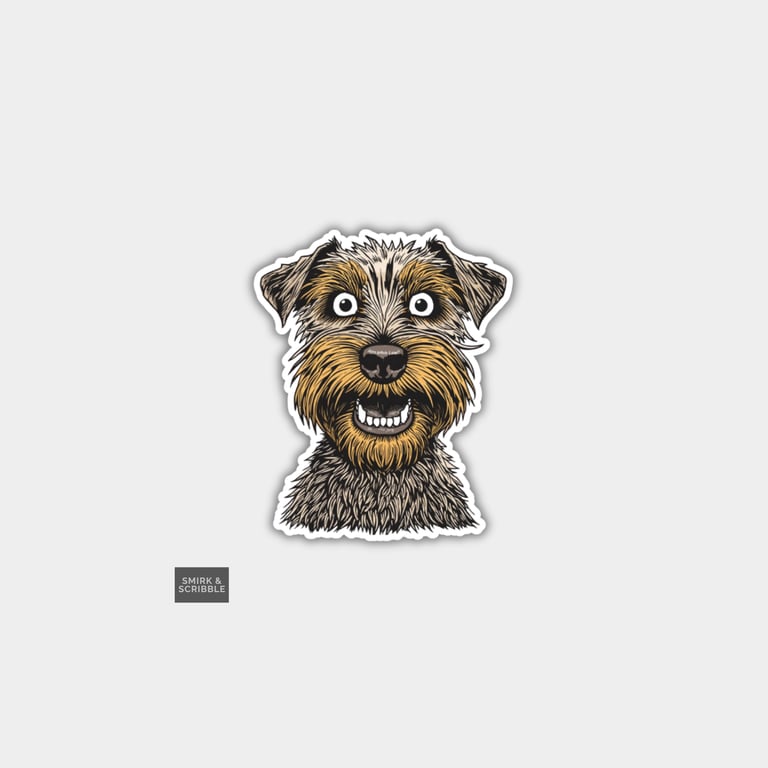 Funny Novelty Vinyl Sticker -  Scruffy Dog