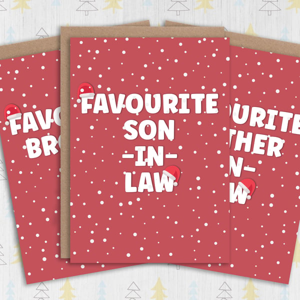 Funny favourite in laws Christmas card