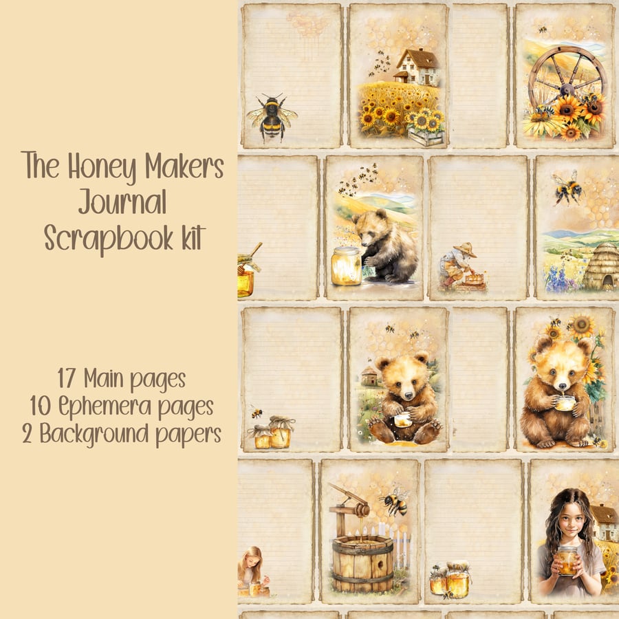 The Honey Makers Scrapbooking, Ephemera, Journal, Digital Download