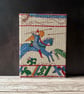 Bayeux Tapestry Handstitched A5 1950s Fabric Journal Sketchbook Harold Arrow Eye - Image 6