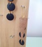 Leather Dangle Drop Earring Tan and Black Leather Contemporary Style - Image 3