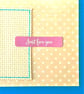 Rose and bead handmade cross stitch 'love' Card with 'Just for you' wording - Image 3