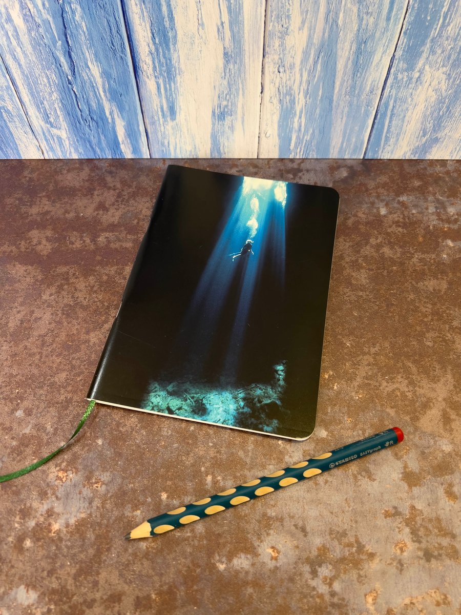 Notebook, Marine themed, A5 (ish), made from up-cycled and recycled materials.