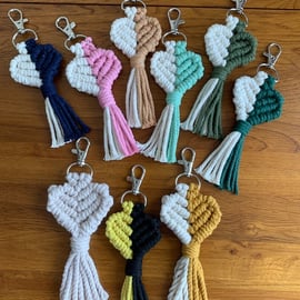 Macramé Heart Keyring, Key Chain, Bag charm, Ideal gift, Teacher Gift, Term End