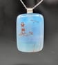  Lighthouse Fused Glass Pendant with Sterling Silver Findings - Image 2