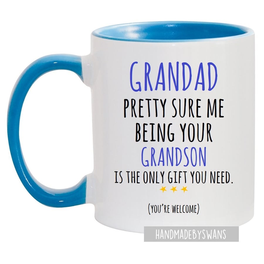 Funny Grandad mug, funny grandad birthday gift from grandson, me being your gran