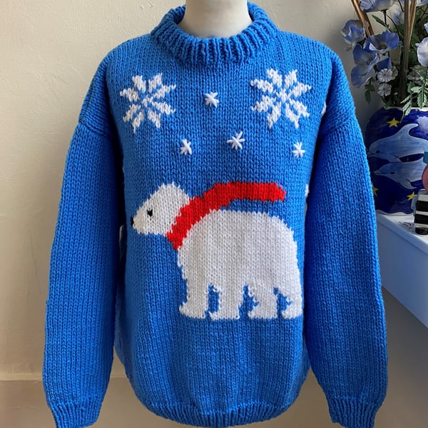 Polar Bear Hand Knitted Sweater