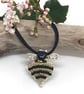 Silver Heart Shaped Bee Pendant - Image 2