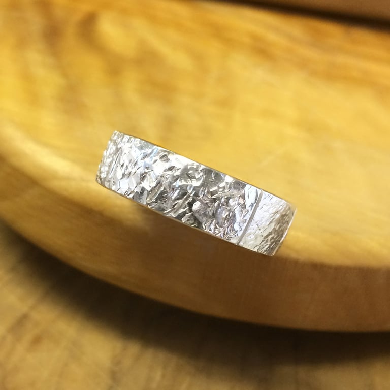 Chased Silver Band Ring