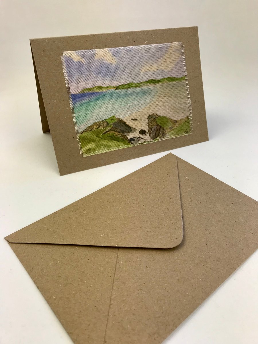 The Gower Watercolour Textile Greetings Card