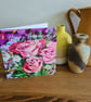Pink roses painting printed anniversary card - Image 2