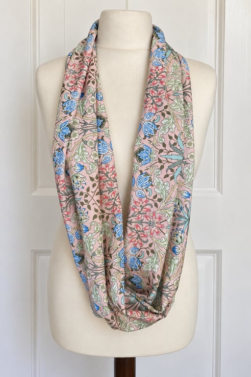 William Morris Hyacinth Infinity Scarf, 100% cotton 